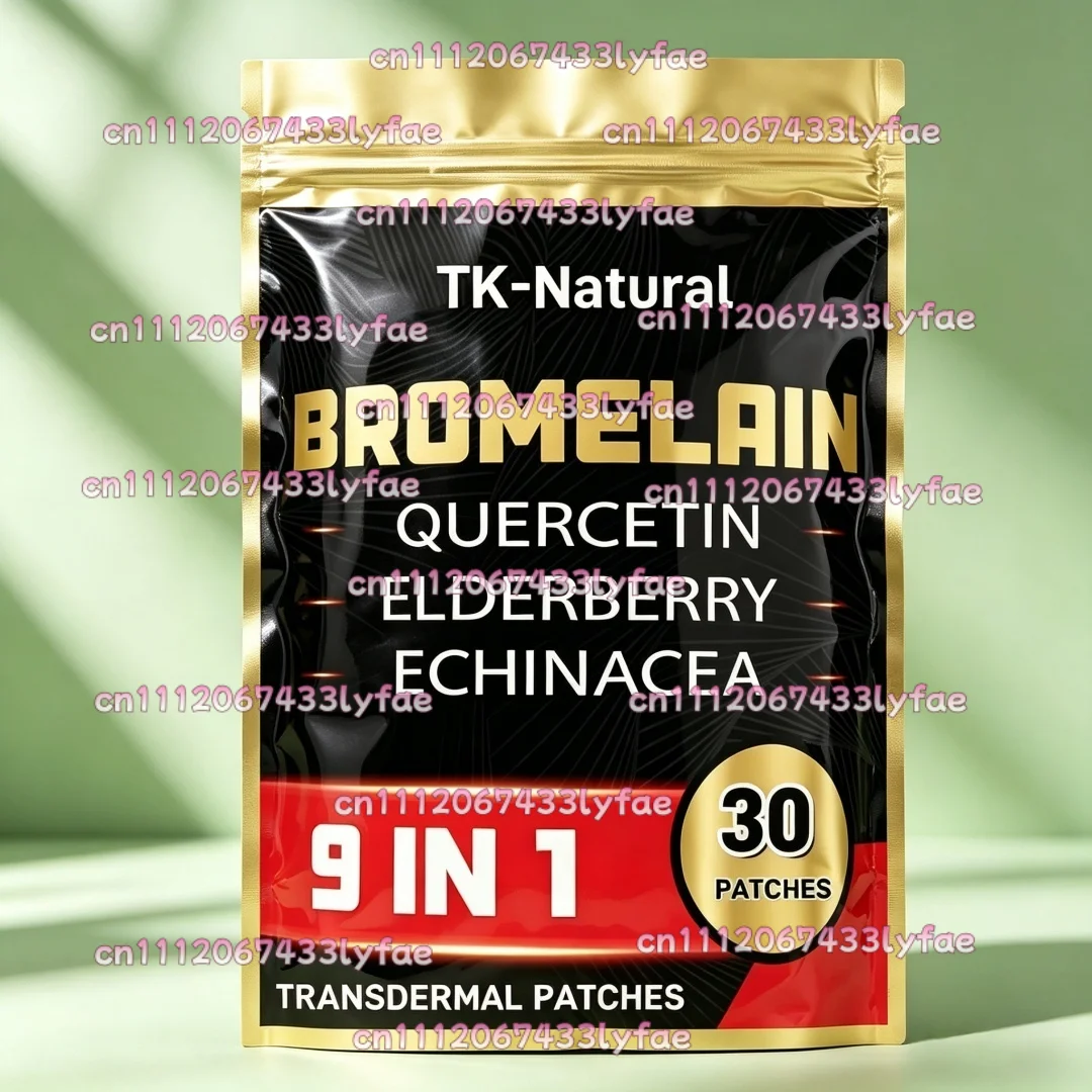 30 Patches Bromelain Transdermal Patches with Quercetin, Elderberry Supports Digestive System& Balanced Immune System