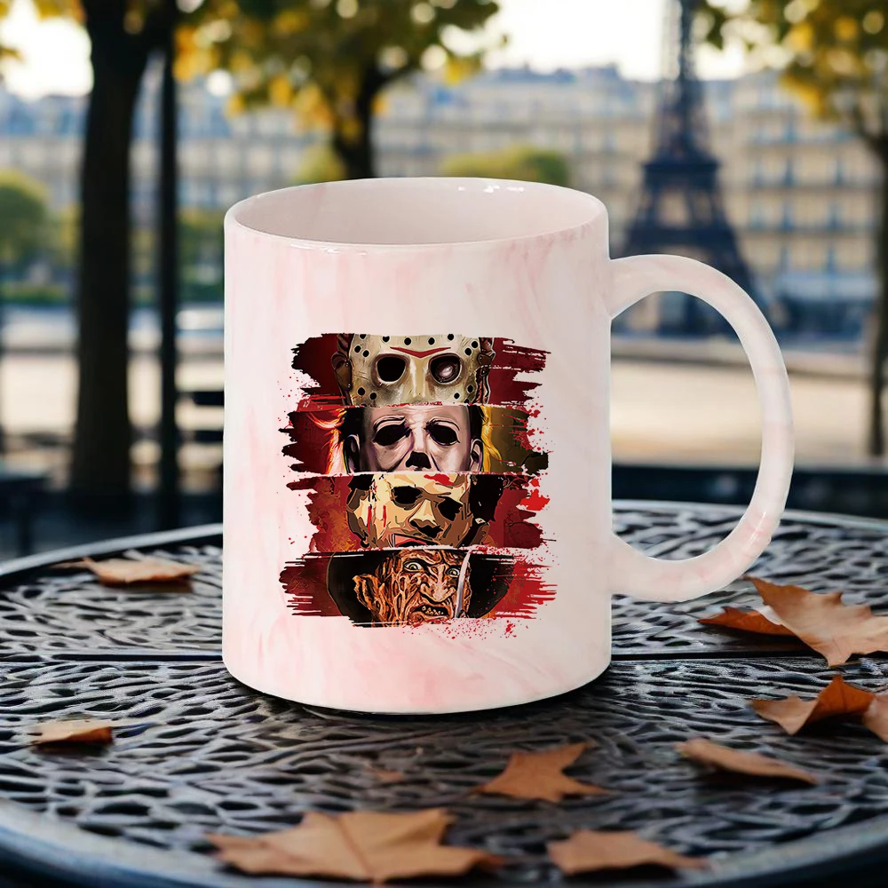 Spooky Skull Ceramic Mugs Halloween Horror Coffee Mug Mystic Night Bar Drinkware Funny Gift for Friend Family Tea Cup Cups Beer