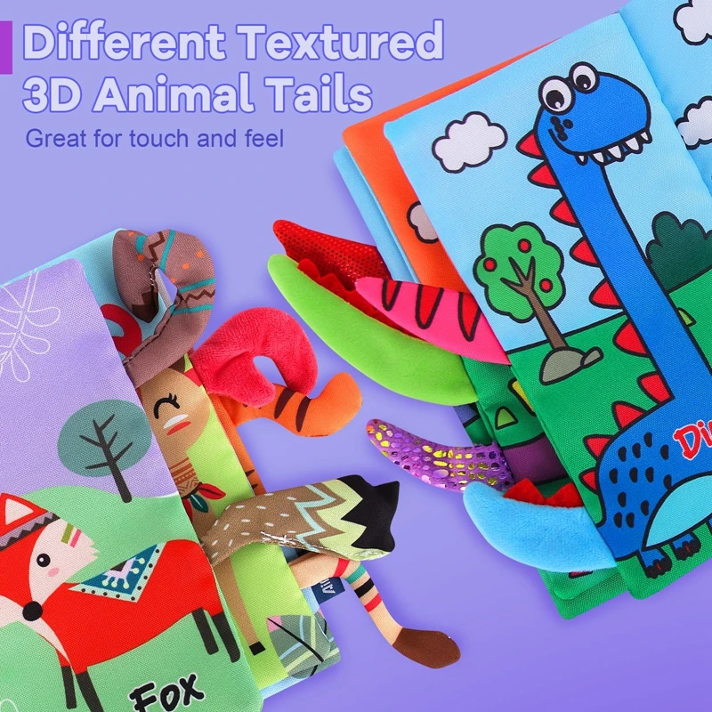 Soft Baby Books 0-6 Months Infants Toy 0 to 12 Months Crinkle Cloth Books For Newborns Stroller Toys Tummy Time Sensory Toys