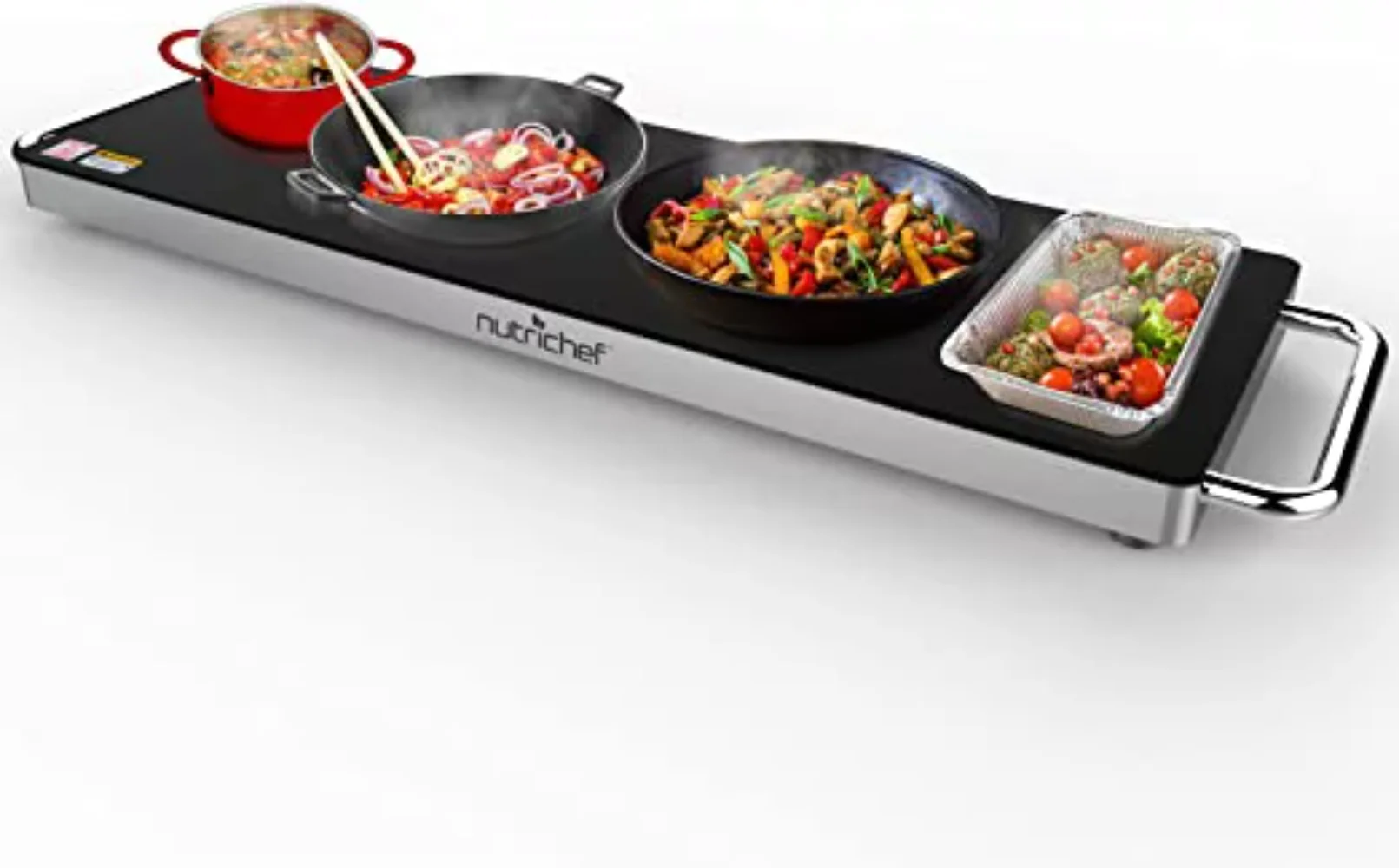 

Portable Electric Food Hot Plate - Stainless Steel Warming Tray Dish Warmer