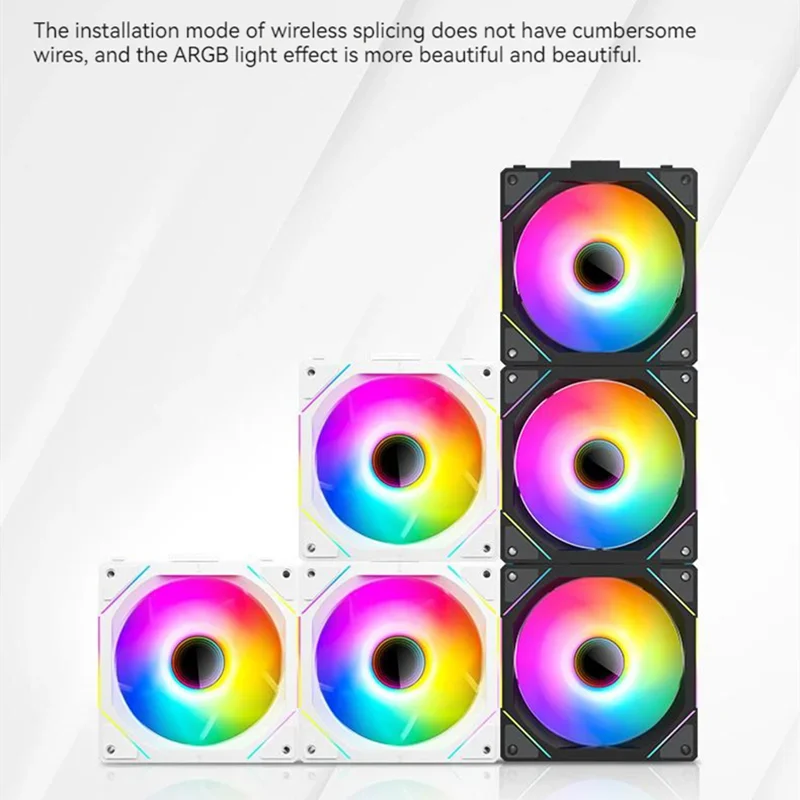 ICE Whale PJ-1 3 in 1 PC Case Fan Mirror Cycle ARGB Light 120mm 800-2000rpm PWM Low noise Chassis Water Cooling Ventilador