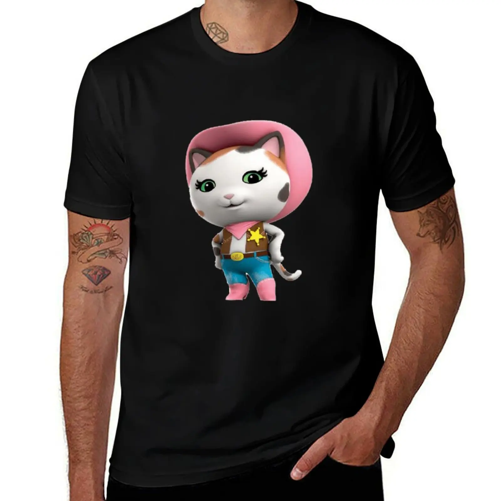 sheriff callies T-Shirt Basic Solid Color Casual Tee Shirt T-Shirt
