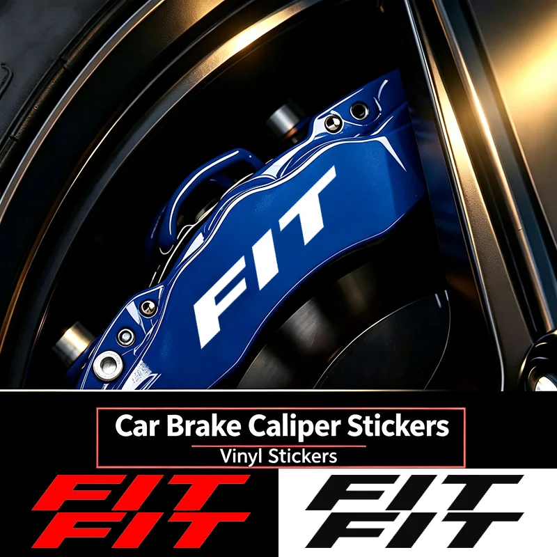 6pcs For Honda FIT Badge Waterproof Car Brake Caliper Sticker Heat Resistant Wheel Vinyl Decals Modification Accessories