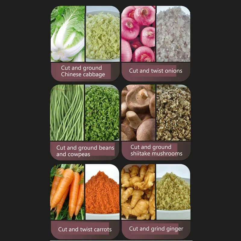 2025 New Vegetable Cutter Electric Cutter Chili Mincing Machine Grinder Stainless Steel Food Processing Machine 100-130kg/h