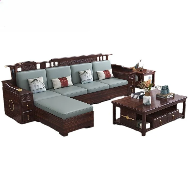 

All solid wood sofa combination, high-end furniture in the living room