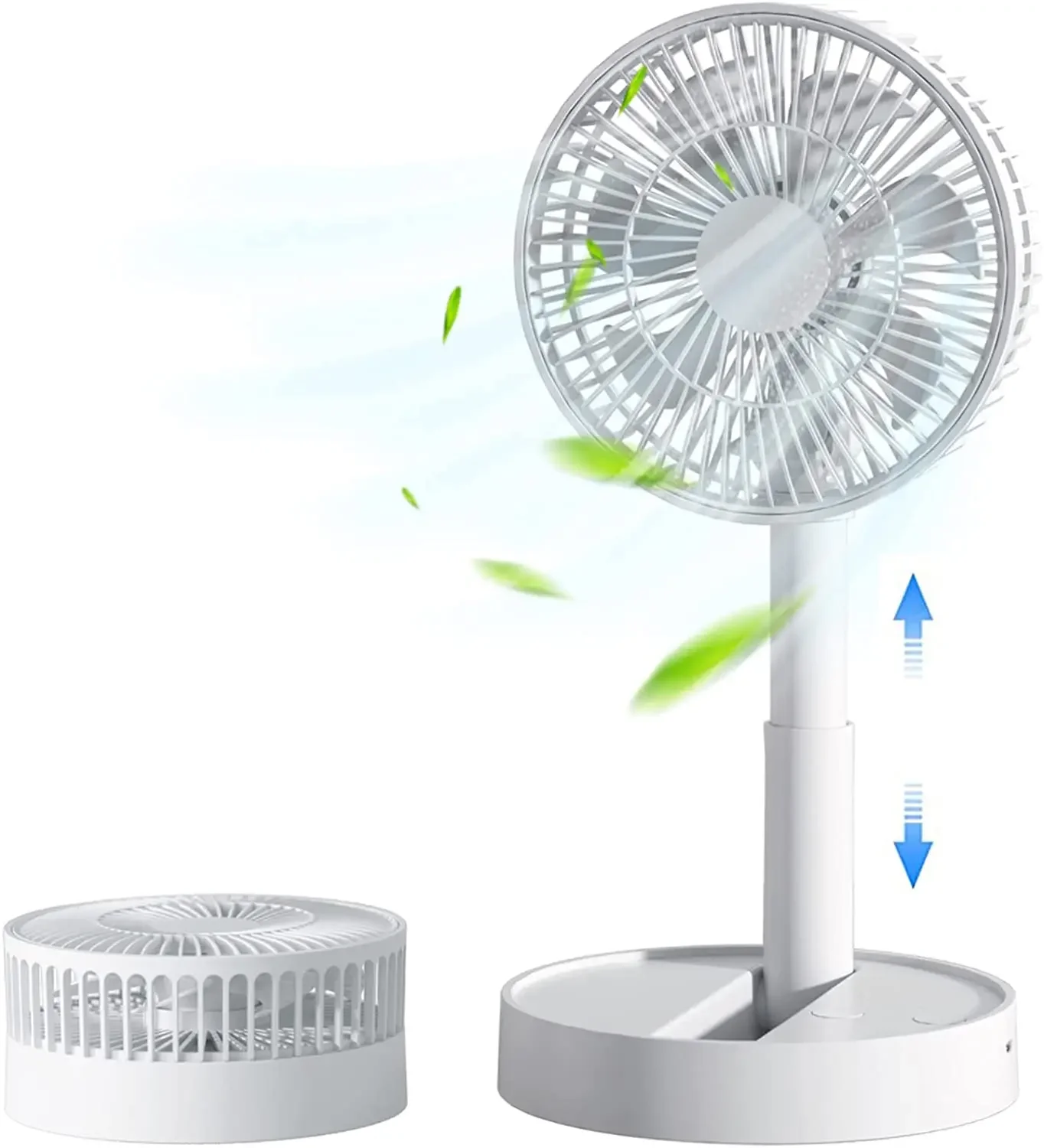 USB Foldable Mini Table Fan with 4 Speeds & Timing Battery Operated for Bedroom Indoor Outdoor Portable Cooling Fan