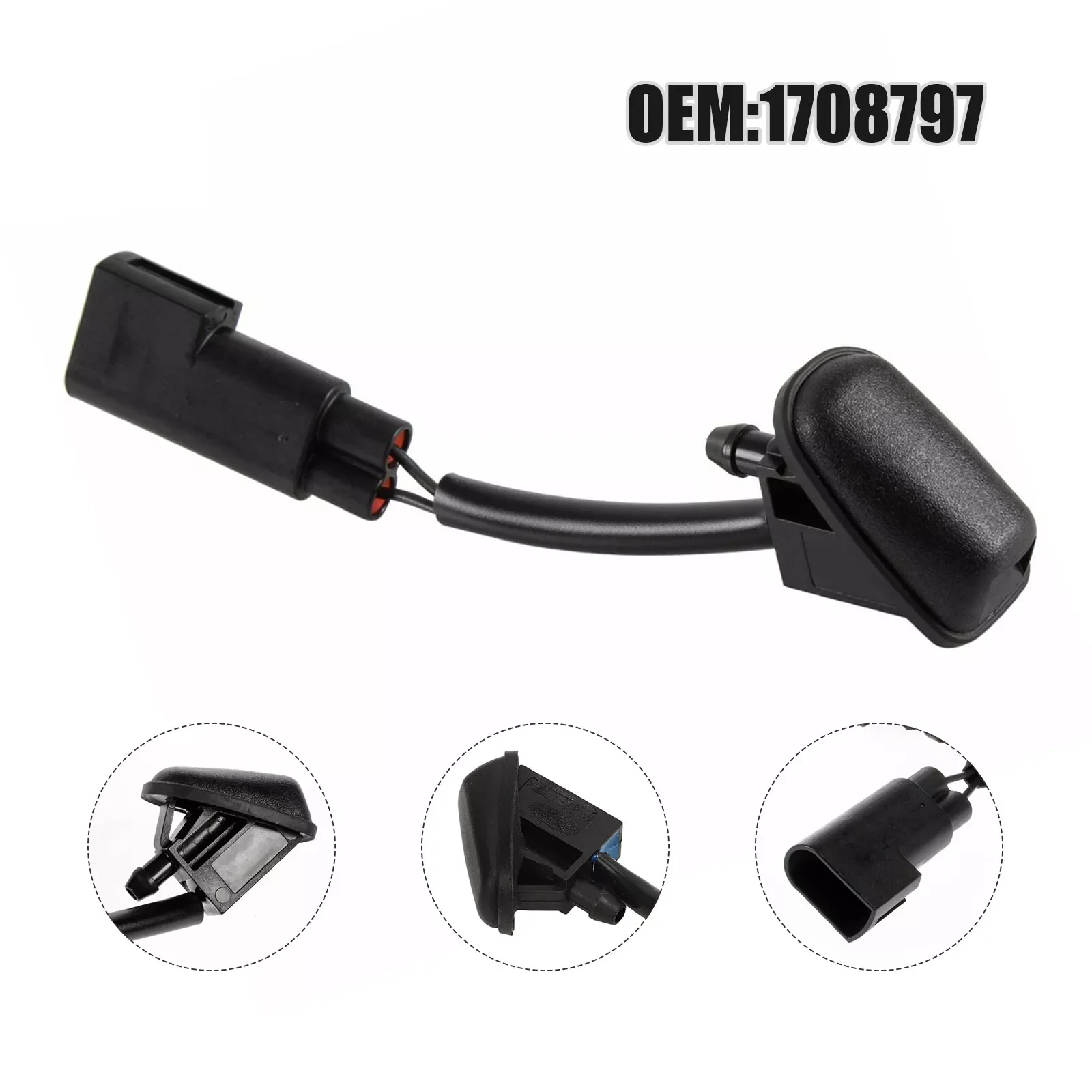 

1pc Car Front Windscreen Washer Jet Spray Nozzle Black ABS For Ford Focus C‑Max Mondeo OEM1708797 Car Accessories