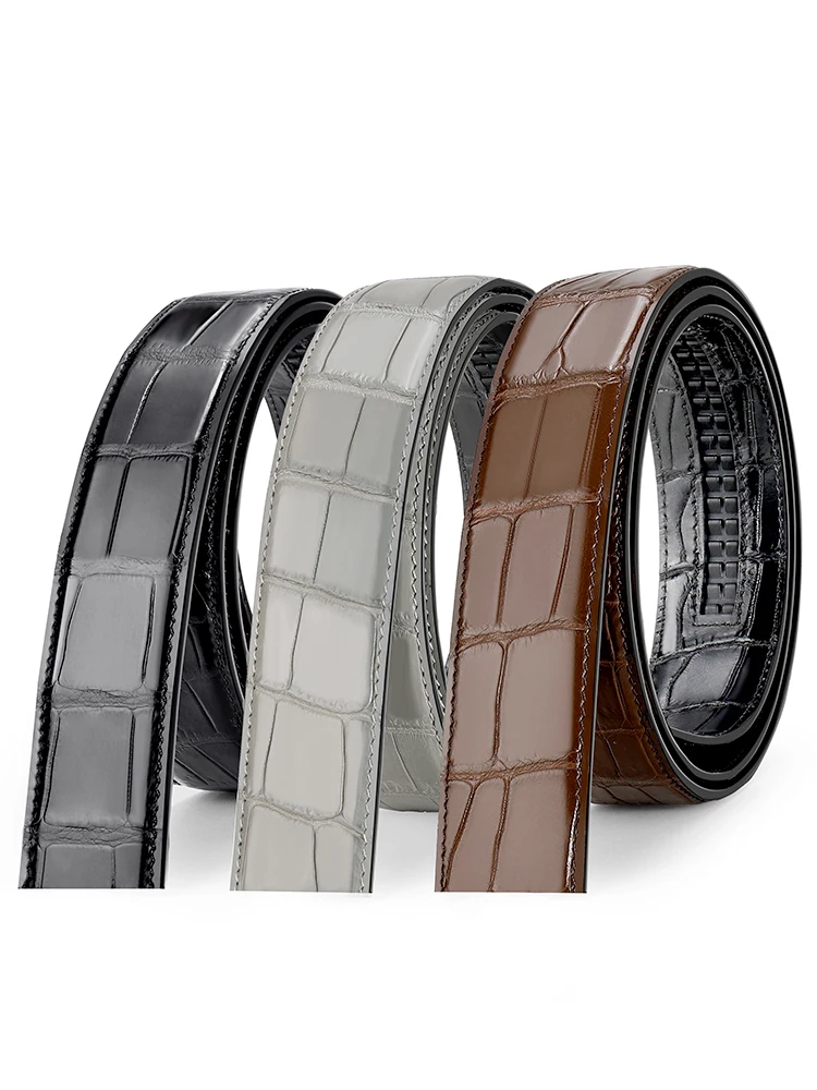 Double sided belly Mens belts crocodile multi-color casual fashion single luxury jeans paired with a male belt