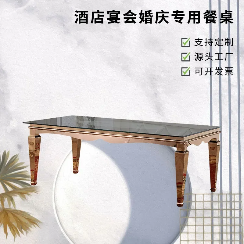 Tempered Glass Countertop Table Stand Mirror for Stainless Steel Tables Wedding Banquet Table Wholesale for Foshan Factory