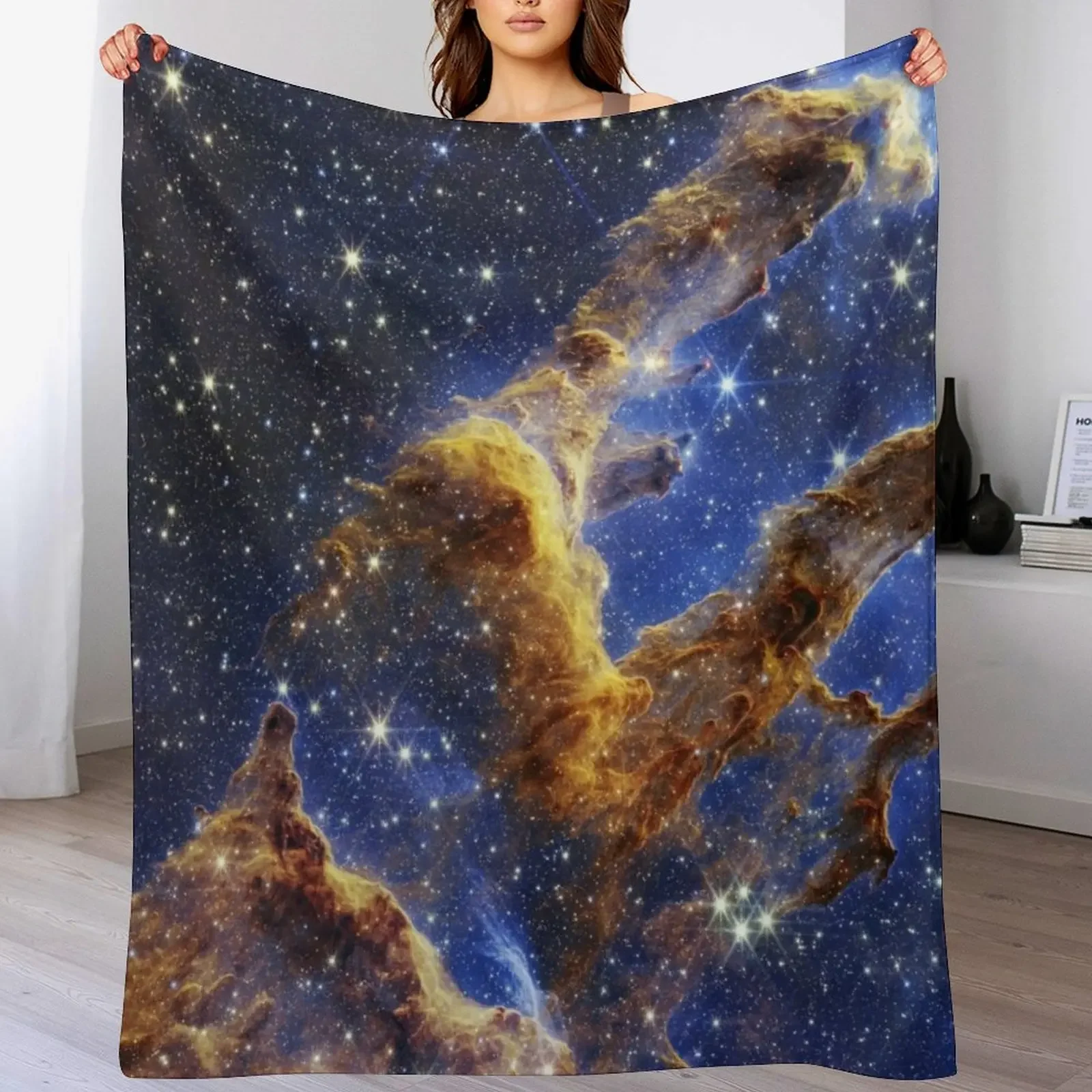 

JWST Pillars of Creation, 2022(James Webb/JWST) — space poster, science poster, space photo, space art, jwst pictu Throw Blanket