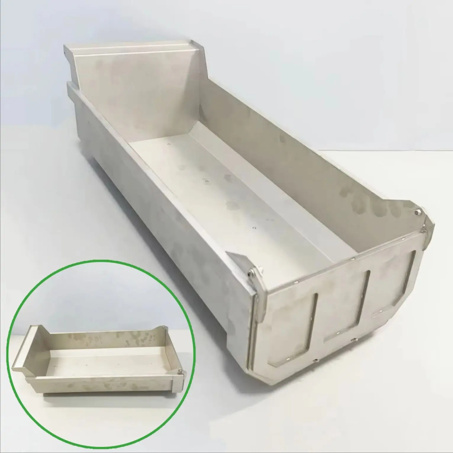 

6*6 U Bucket Stainless Steel Sandblasting For 1/14 Tamiya RC Scania 770S MAN Benz Volvo Romote Control Trailer Dump Truck Toy