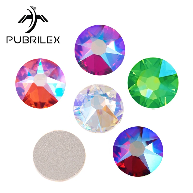 288pcs SS16 SS20 Pubrilex 2088NOHF Shimmer Effects Crystal Stones Non Hotfix Flatback Rhinestones for Nail Garment Decoration