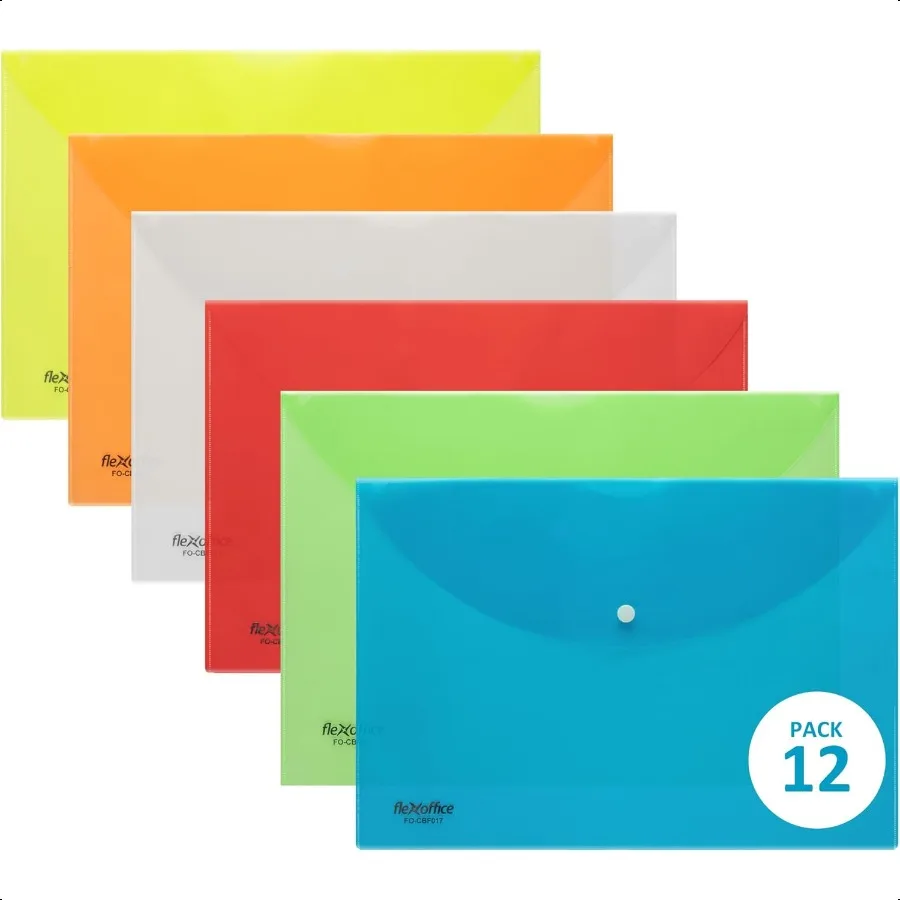 

Legal Size Plastic Envelopes with Snap Closure 9x12 6 Colors Reusable Document File Folder Organizer to Hold Christmas Greeting