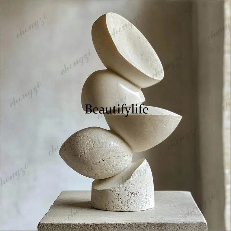 Wabi sand sandstone geometric creative ornaments soft decoration hotel model room cross-border decoration art home high sense