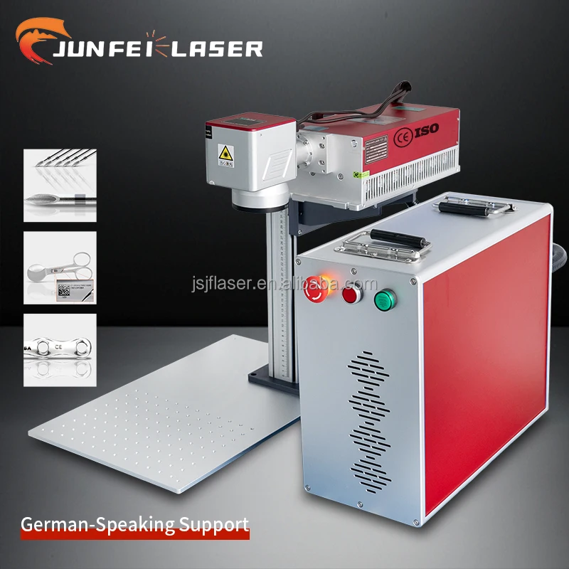 JUNFEI 5W 10W  Marking Laser Machines Split Model Desktop 150*105mm Laser Wavelength For Medical Device And Tool Industry