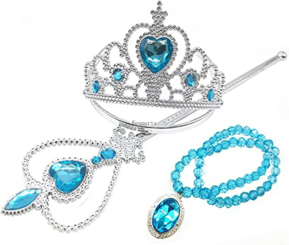 Meninas elsa neve rainha cosplay princesa vestir-se acessórios luvas tiara coroa varinha colares apresenta ole jogar prop giftwear