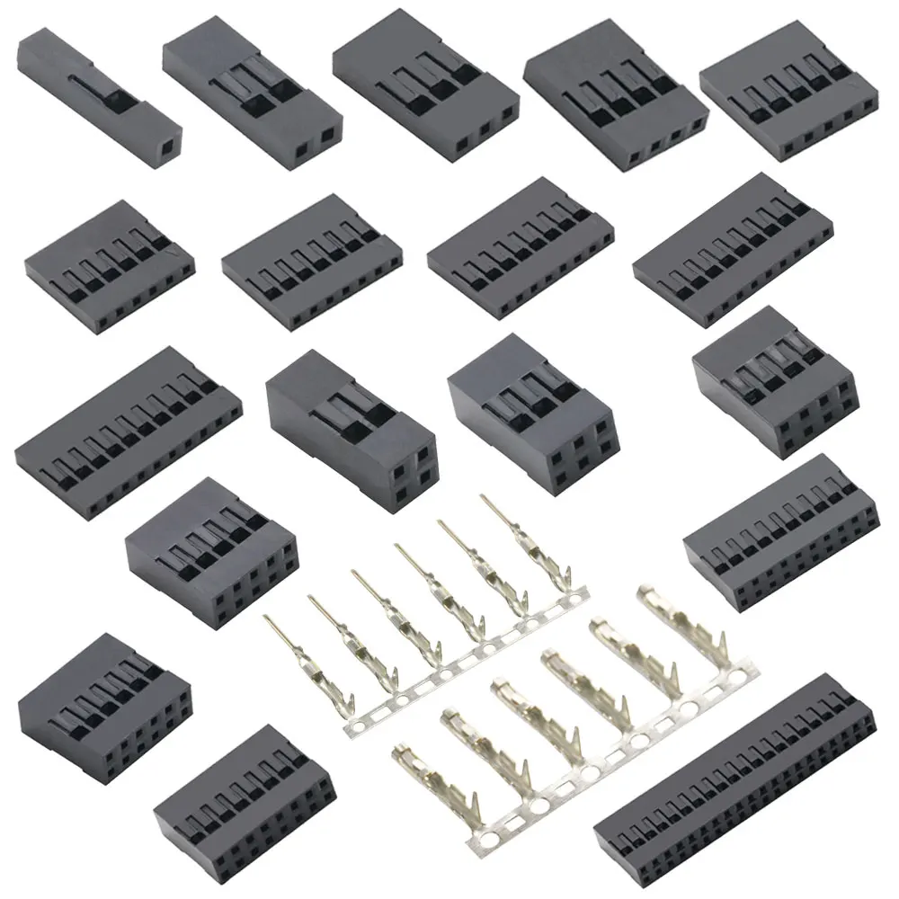 TJC8 2.54mm Pitch Single Double Row Dupont Plastic Shell Plug Connector 1/11/12 2*2/3/4/5/6/7/8/9/10/20P Housing Female Male Pin