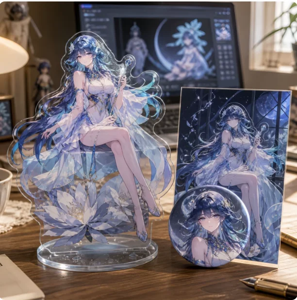15cm Anime Wuthering Waves Acrylic Stand Figure Model Plate Cosplay Props Collection Desktop Decor Gifts XYZ