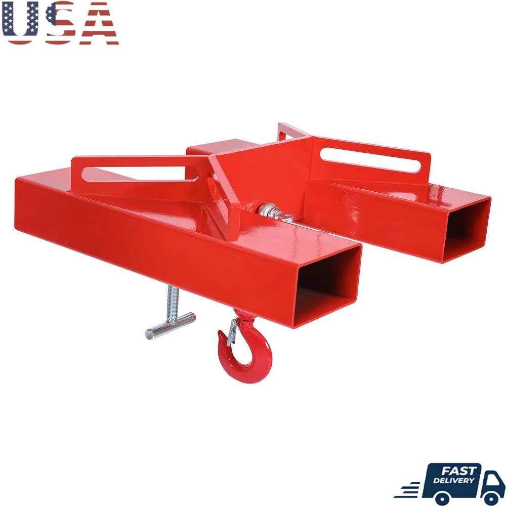 Forklift Lifting Hook 6600 lb Capacity Swivel Hoist Safety Latch Red Steel Coat