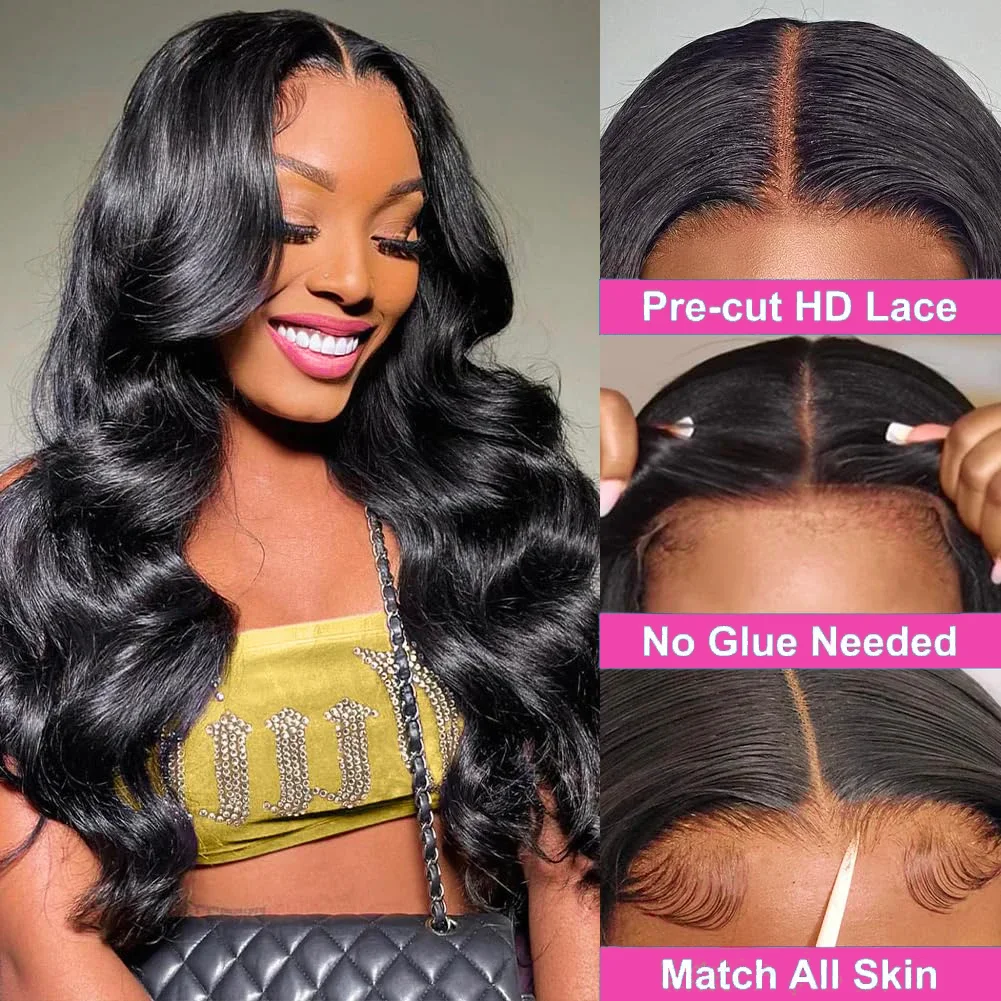 200 Density Glueless Wig Ready To Wear 13X4 Straight Frontal Wig Pre Plucked 5X5 Closure Wig Transparent Lace Front Human Hair