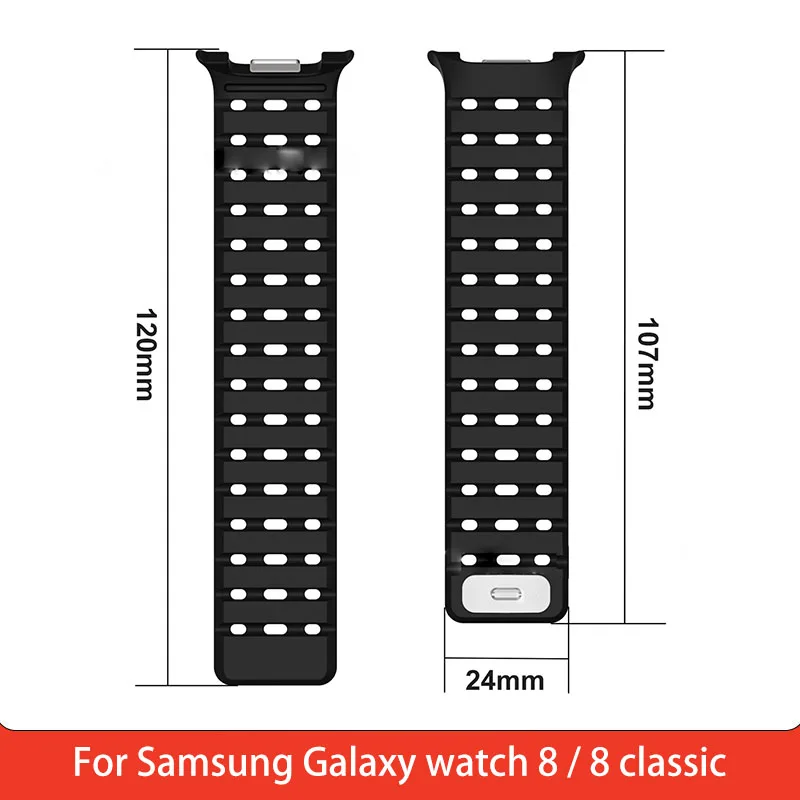 Breathable Silicone Magnetic Watch Strap for Samsung Galaxy watch 8 classic 40/44/46mm Sports Strap watch 8 Wristband Strap