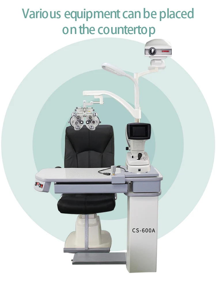 CS-600A Comprehensive Optometry Combination Electric Table and Chair Unit for Ophthalmic Instruments and Medical Equipment