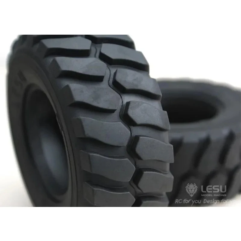 1 Pair Lesu Diameter 45mm Height Articulated Truck Loader Tire Rubber Tyres 110mm For Rc Toys 1/15 Hydraulic Loader Rc Car Parts