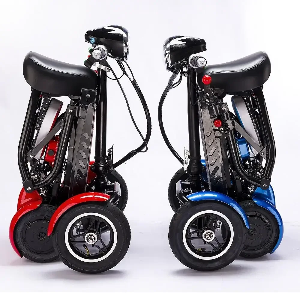 foldable lithium elderly golf bag carrier 4 wheel scooter electric folding adult electric mobility scooter for seniors disabled