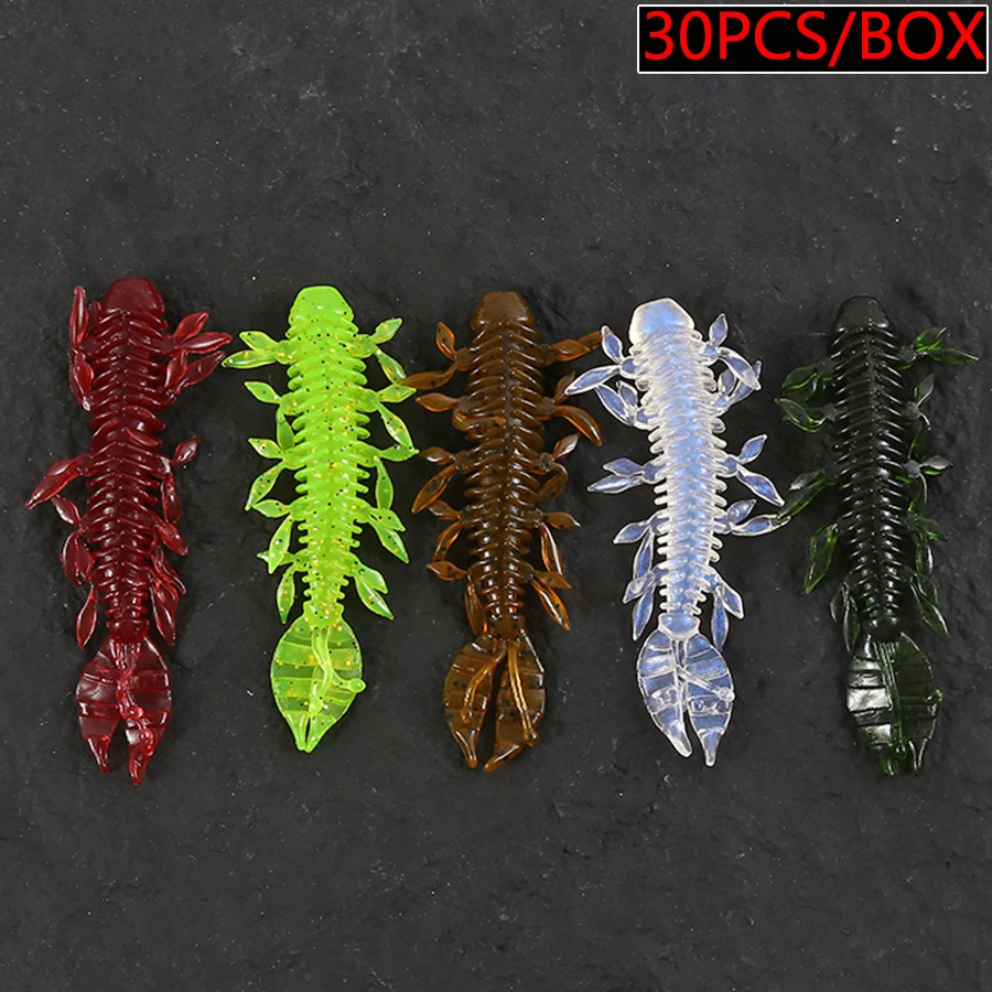 30個/箱 シェイキングシュリンプ ソフトベイト ダブルブレ - Fishing Lure Blade Bait のレビューと価格
