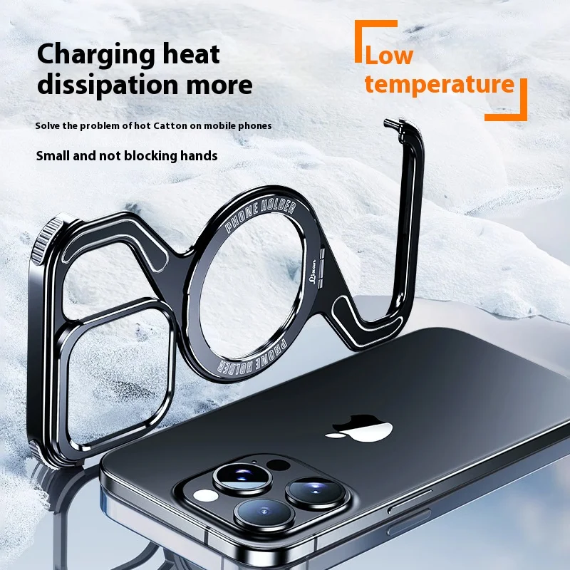 For iPhone 15 14 13 Pro Max phone case Z-shaped metal rotating bracket case Magsafe magnetic phone case Apple protective case