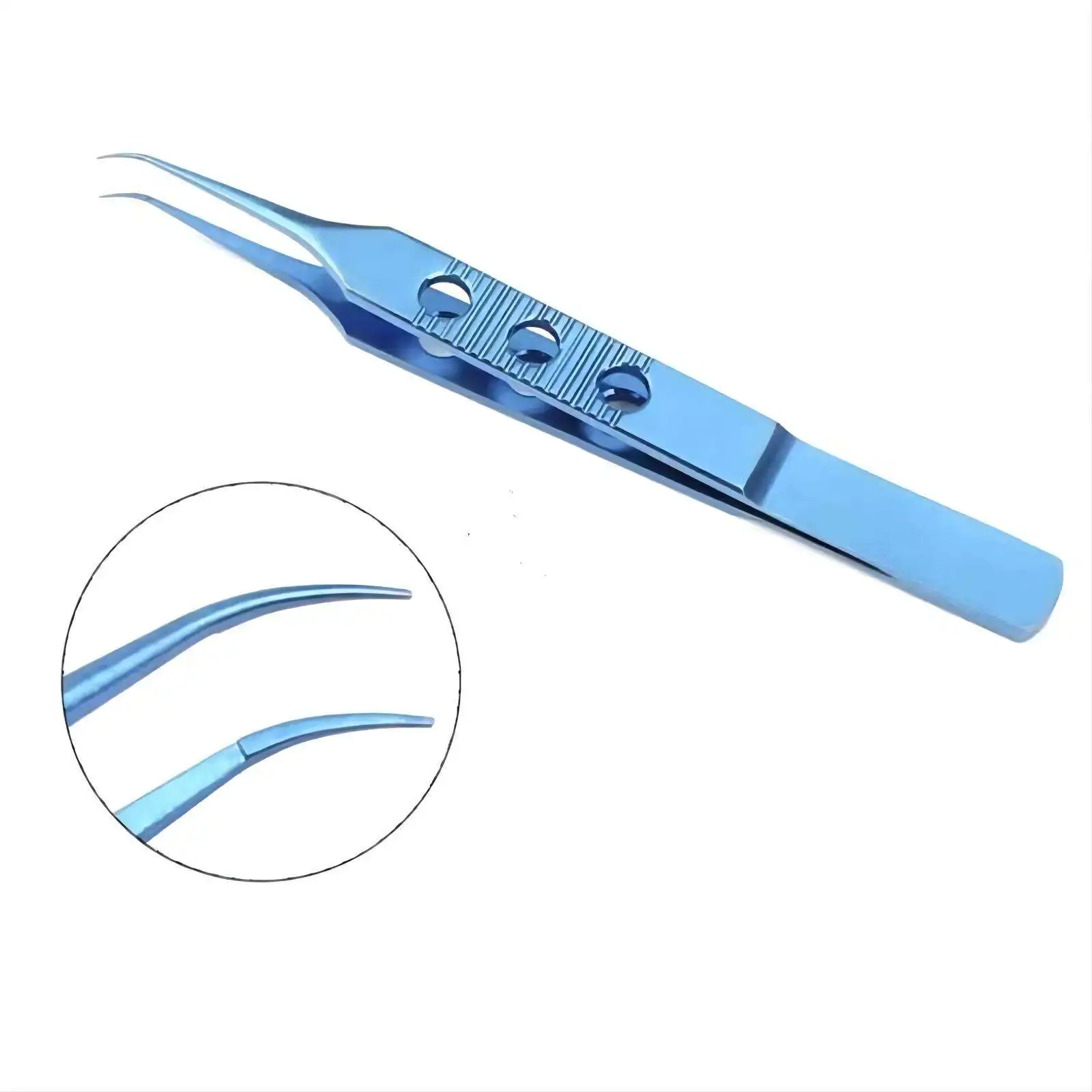 Microsurgery Titanium Alloy Dovetailed Straight/Curved/Angled Shaft Tweezers with Platforms Tissue Forceps