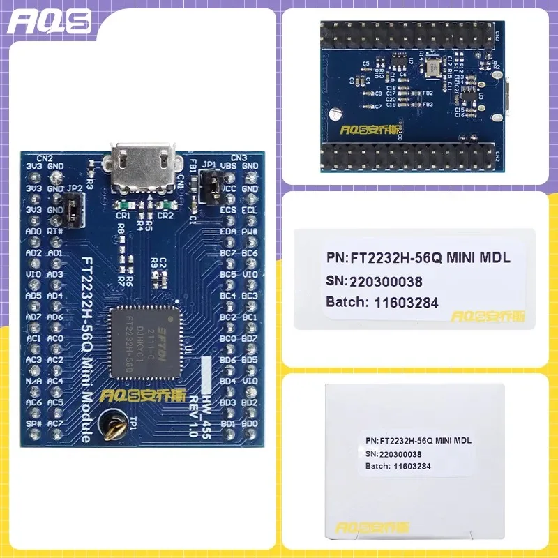 FTDI oficial genuino FT2232H-56Q Mini módulo USB a módulo de desarrollo UART/FIFO