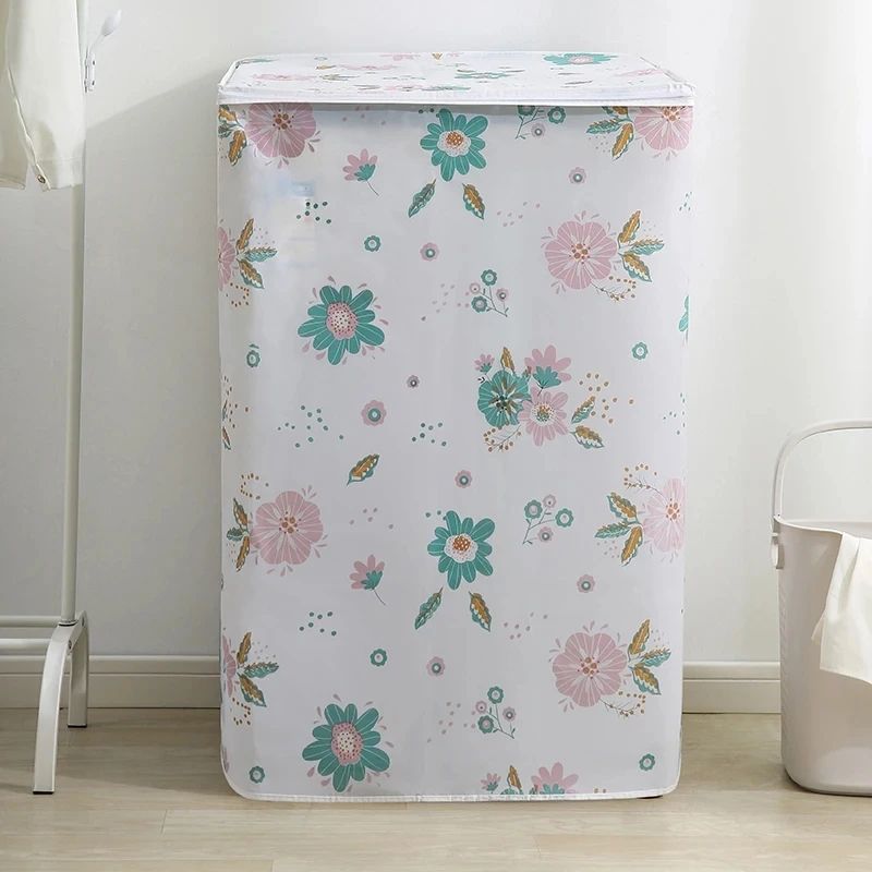 PEVA Washing Machine Cover Waterproof Smooth Dust Covers Multi-function Household Print Recyclable Washroom High Quality New