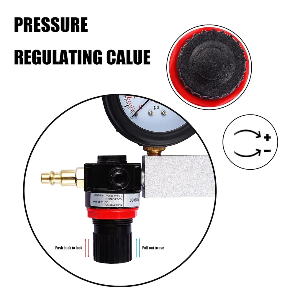 TU-21 Cilinderlek Tester Compressie Lekkage Detector Set Dubbele Gauge Benzinemotor Lekkage Detectie Tools met Rode Case