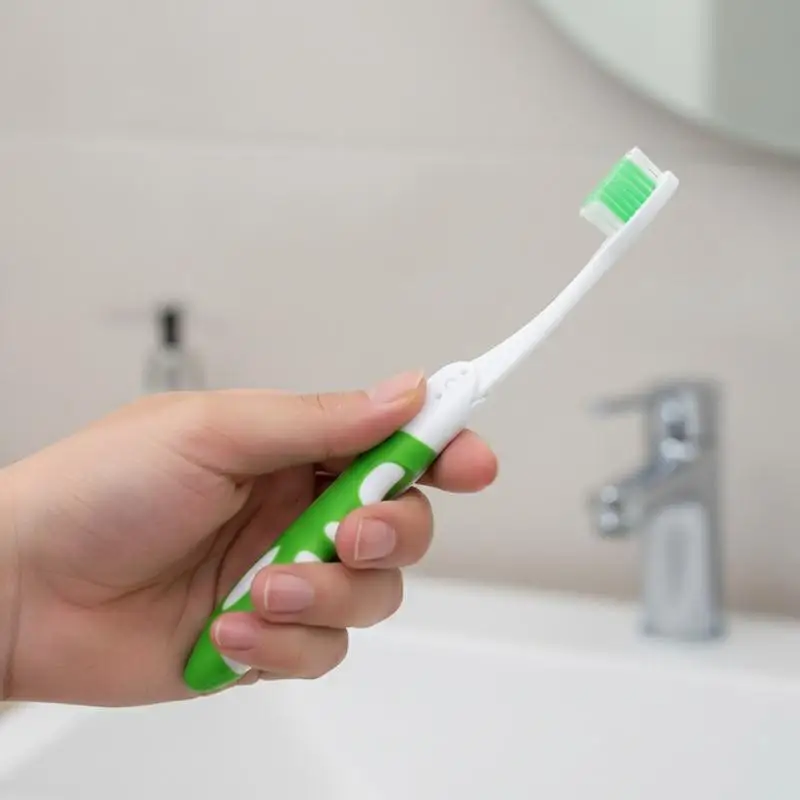 Folding Toothbrush Compact Travel Essential Foldable Design Lightweight for Camping Hiking Outdoor Activities