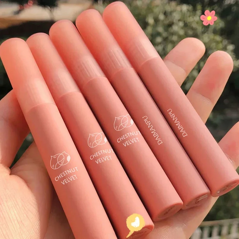 6 kleuren meisjesachtig rode vloeibare lippenstiften waterdicht fluwelen matte lipgloss langdurige non-stick cup lip tint make-up cosmetica