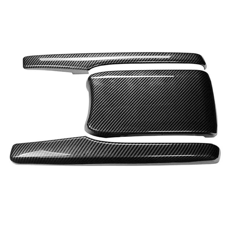 3 قطعة سيارة ABS ألياف الكربون مسند الذراع المركزي صندوق غطاء لوحة لهوندا سيفيك 2016- 2021 استبدال الملحقات