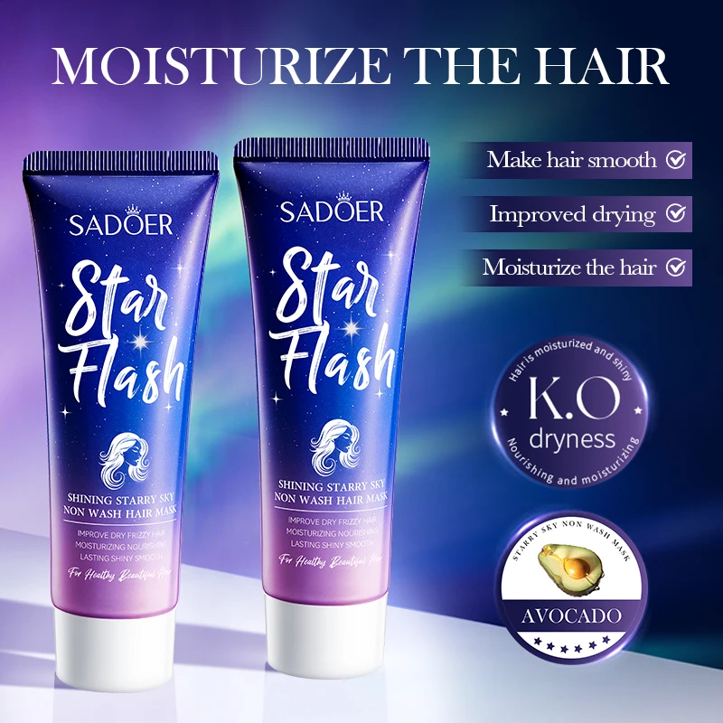 

2-Pack of Brilliant Starry Sky Leave-In Hair Mask, Nourishing Hair Conditioner, Repairs Damaged Hair and Reduces Split Ends, Keeps Hair Hydrated and Frizz-Free