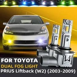 2pcs Car LED Front Fog Light Lamp Bulbs Dual Colors Switchback canbus For Toyota PRIUS 20 W2 2003 2004 2005 2006 2007 2008 2009