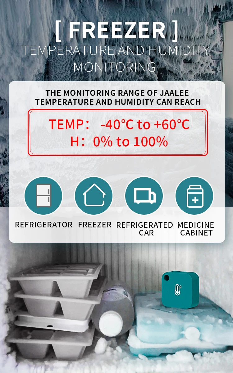 Jaalee WiFi Gateway Temperatura/Umidade/Ponto de Dewpoint/VPD Termômetro/Higrômetro Monitor Geladeira Freezer Alertas Alarme Geladeira