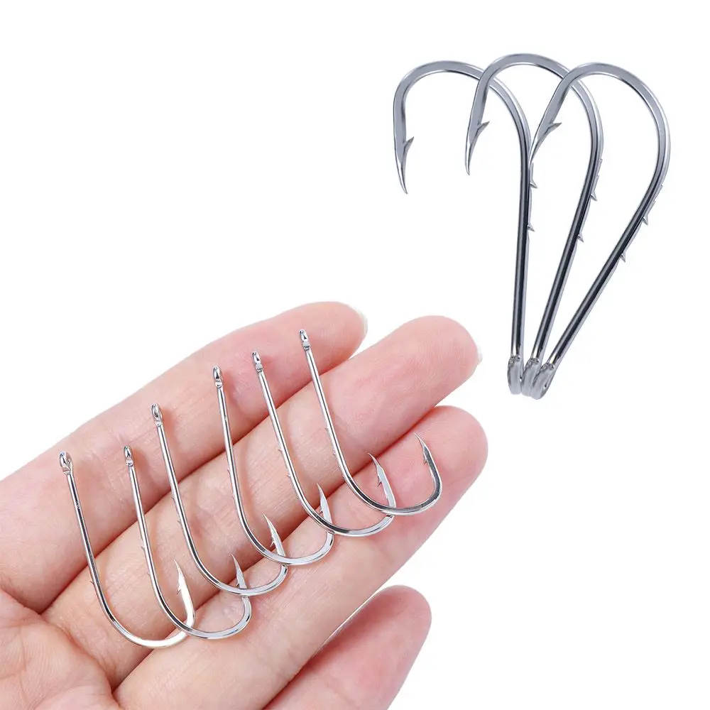 Bait Accessories Single Circle Hook Sharp Barbed Fishhook Long Shank Fishing Hook High Carbon Steel Offset Narrow Bait Hook