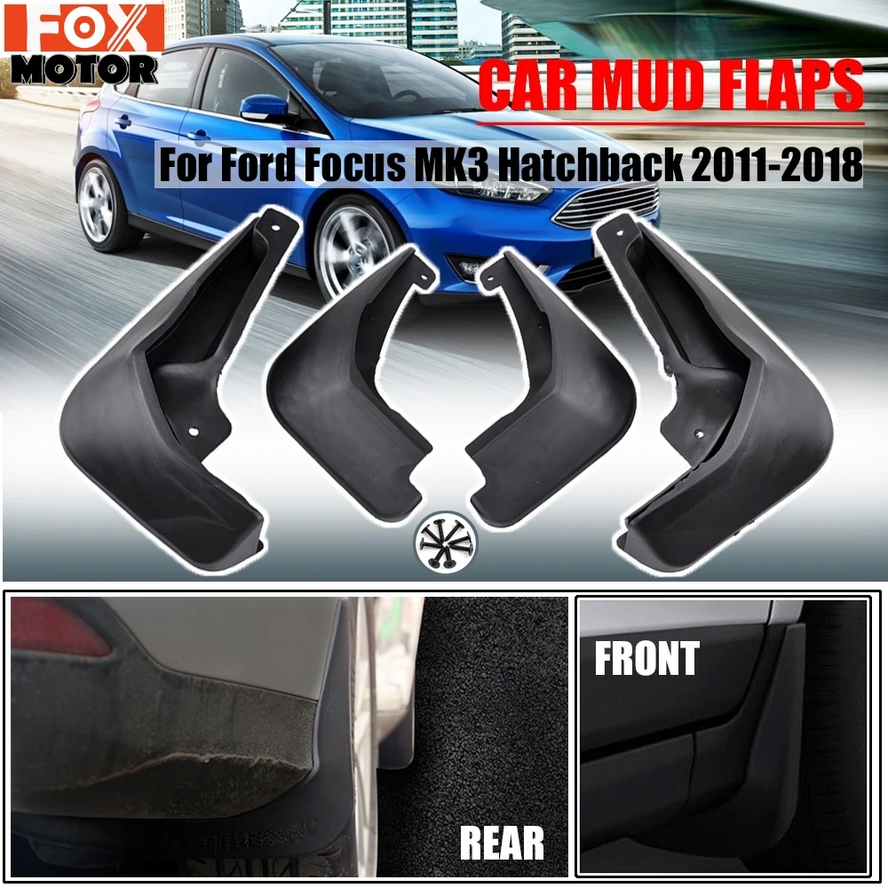 Mud Flaps For Ford Focus 3 MK3 Hatchback 2011 - 2018 Front Rear Mudguards Mudflaps Splash Guards 2017 2016 2015 2014 2013 2012