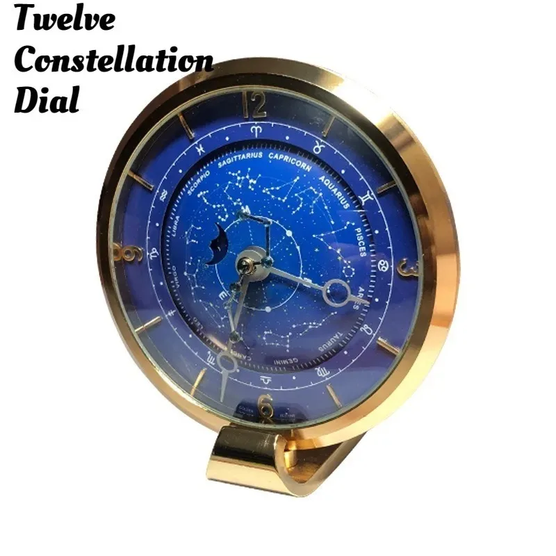 Metal Nordic Circular Table Clocks Modern Handmade Blue Constellation Bedroom Table Clocks Creative Personal Luxury Home Decor