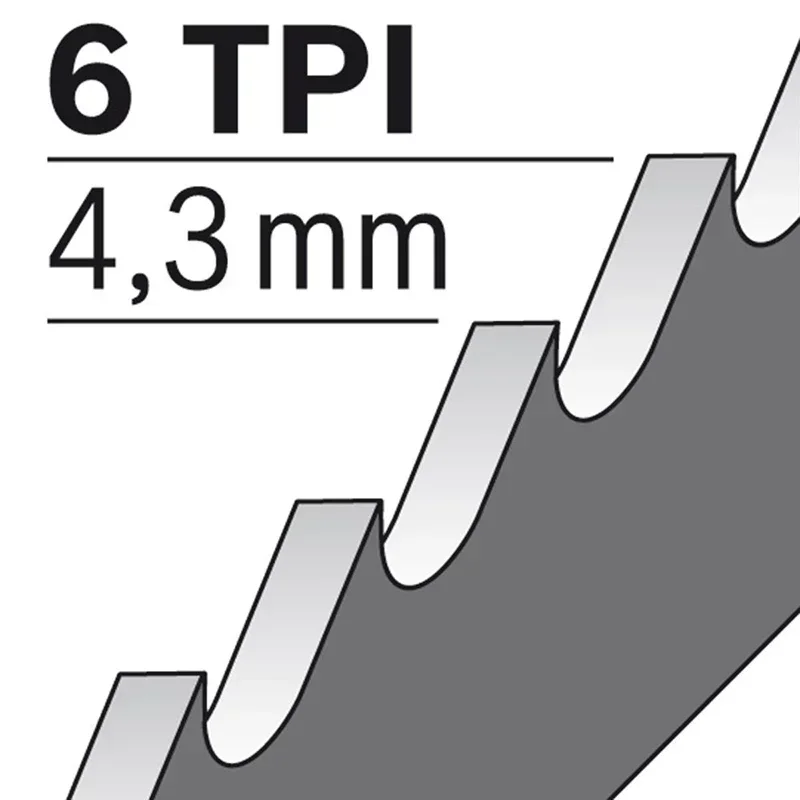 

1pc 150mm 6" HCS Reciprocating Saw Blades For Wood Pruning Extra Side Set, Ground Extra Teeth, Clean Cutting Hand Tools