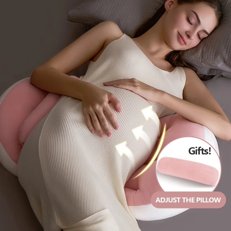 Almohada ergonómica para embarazo para personas mayores, almohadilla de soporte en forma de U con protección de cintura