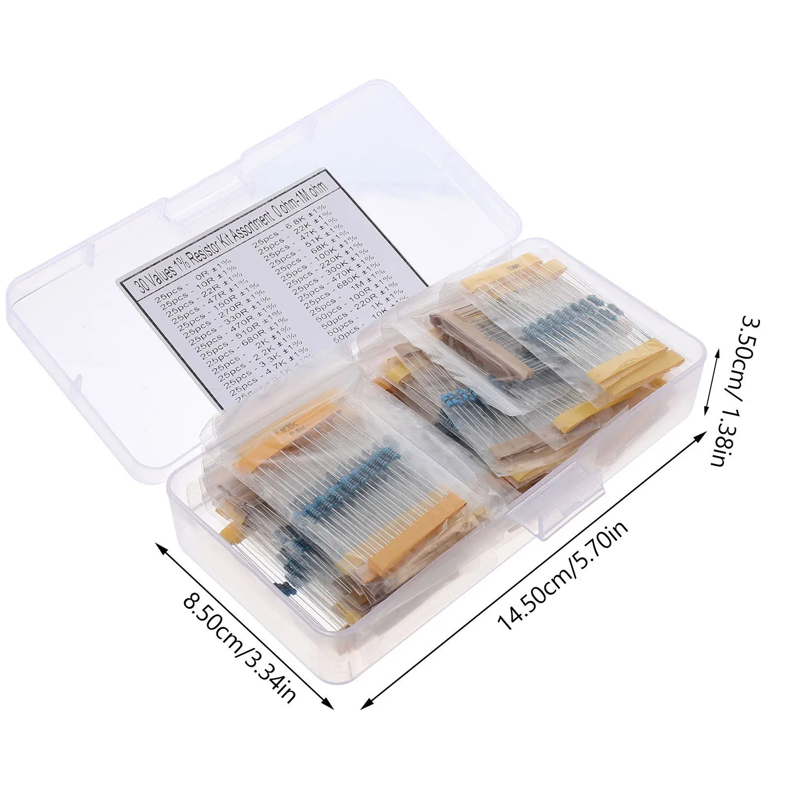 850Pcs Resistor Assortment Metal Film 1 4W 1 Precision for DIY Electronic Projects Kit Computer Accessories Metal Film Resistor