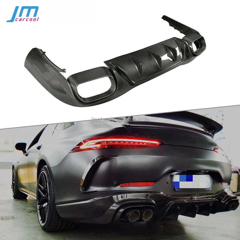 

Dry Carbon Fiber Rear Lip Diffuser Spoiler For Mercedes Benz AMG GT50 GT53 2019 2020 FRP B Style Bumper Protector