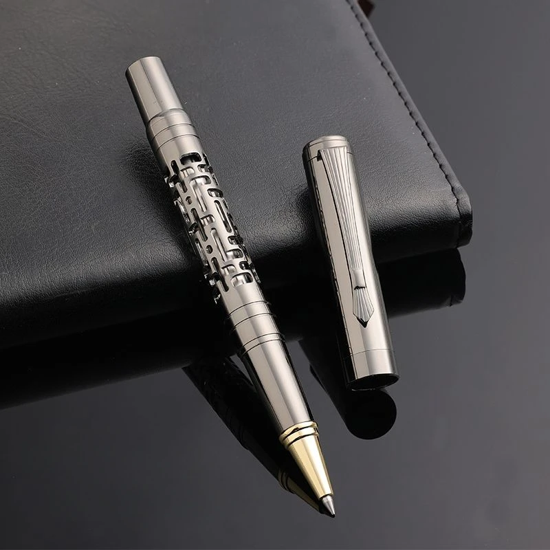 

Skeletonized Unique Design Ballpoint Pen 0.5mm Nib Black Business Office Student Gel Pens High Quality Full Metal Neutral Pen