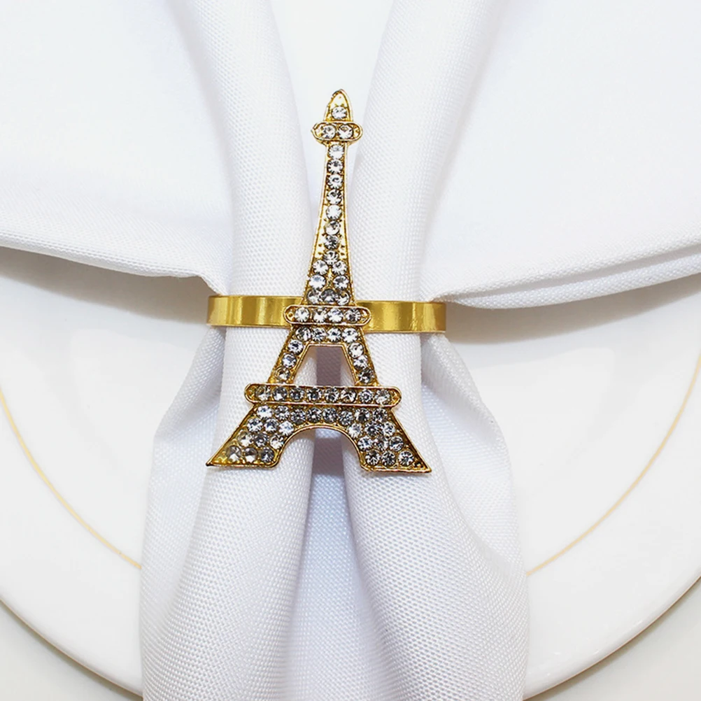 

6Pcs Decorative Alloy Napkin Buckles Wear-Resistant Serviette Rings Elegant Party Wedding Hotel Banquet Napkin Holders