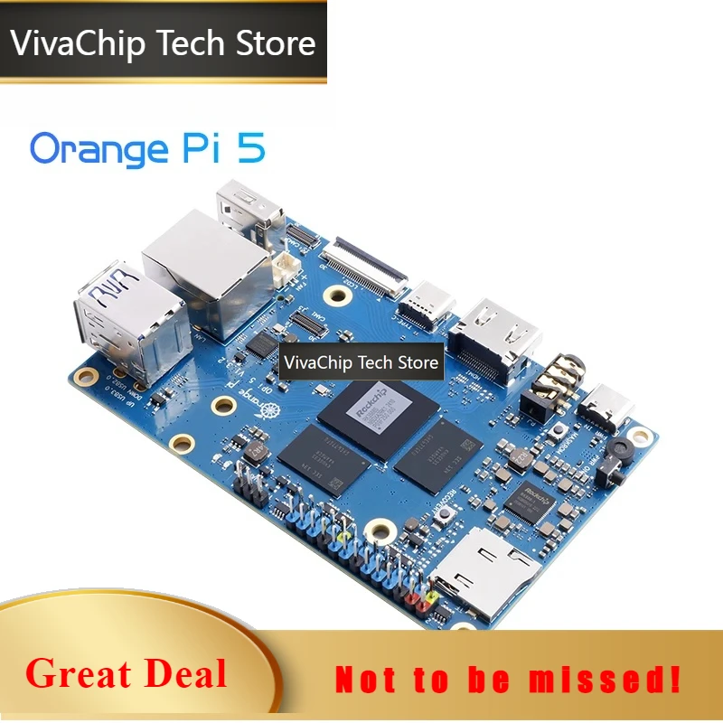 VivaChip TechOrange Pi 5 4GB RK3588S PCIE Module External WiFi+BT,SSD Gigabit Ethernet Single Board Computer, Run Android Debian